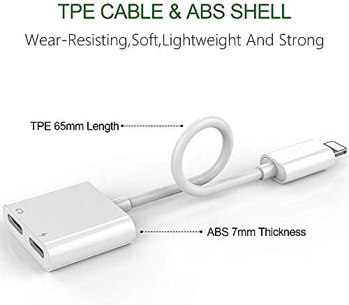 Miniatura 5 de Certificado MFi de Apple Divisor dual 2 en 1 para auriculares Lightning y adaptador de cargador para iPad, paquete de 2 adaptadores de auriculares