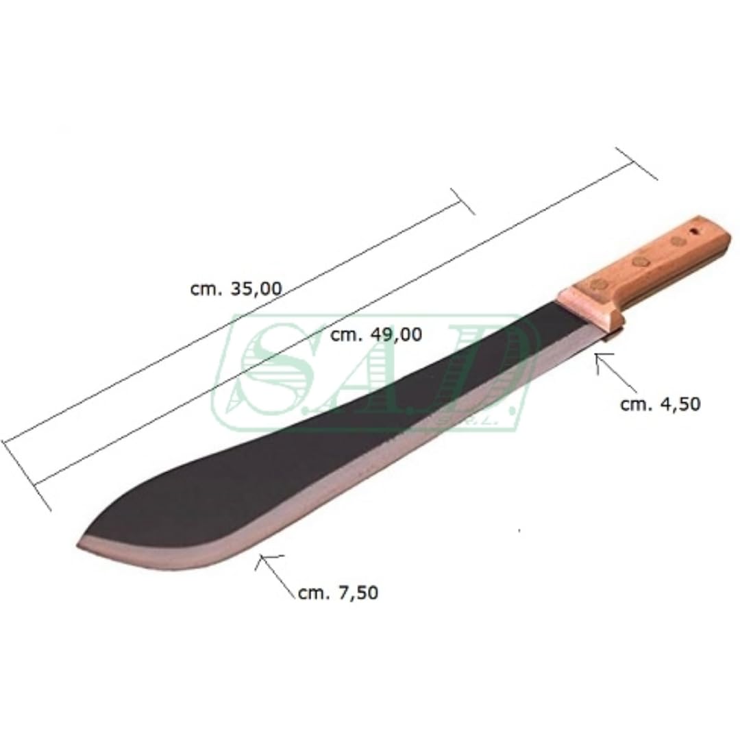 Machete Professionale con Fodero - Lama in Acciaio e Manico in Legno - Strumento da Taglio Outdoor Resistente per Campeggio