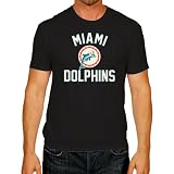 Team Fan Apparel NFL Adult Retro Gameday Unisex T-Shirt, Tag-Less Comfortable Football Apparel, Officially Licensed (Miami Dolphins - Black, X-Large)