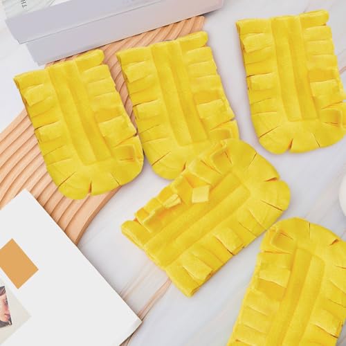 Image of Zubebe 12 Pcs Reusable Duster Refills Fleece,Yellow | Soft Polyester Fiber Flat Duster Refill Multi Surface Washable Cleaning Pad Tools for Home, Blinds, Car, Pet, Furniture, Fans