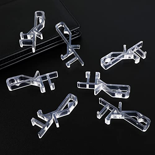 Hidden Channel Valance Clips, 1-7/8Inch Clear Plastic Valance Clips For The Valance With A Groove In The Back ( 12Pcs ) #TOP1