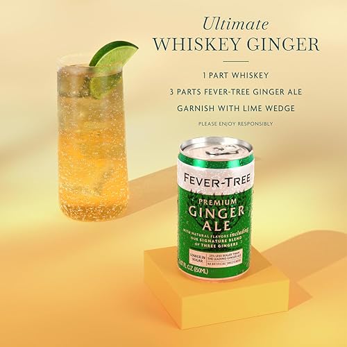 Image of Fever-Tree Ginger Ale - Premium Mixer for Cocktails and Mocktails, 5.1 fl oz Cans, Pack of 8 - Naturally Sourced, Non-GMO