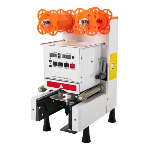 kangten Machine à sceller le thé au lait - Scelleuse automatique - 350 W - Pour polypropylène PE PET PS PVC et gobelets en papier (blanc), mil20240302001