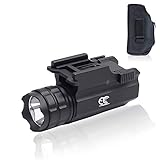 MCCC Handgun Light Picatinny Rail Mount + Pistol Holster Combo Fits Pistols,Shotguns,Rifles with 500 Lumens, Quick Mount Without Tools Gun Accessories Pistol Light