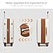 Kono Lightweight 24 Inch Expandable Luggage with Quiet Spinner Wheels TSA Lock, Scratch and Drop Resistant PC+ABS Hardside Durable Medium Checked Suitcase, Cream White & Brown