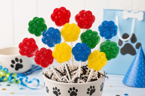 Fun Express Dog Paw Print Lollipops - 12 Pc Puppy Birthday Party Favors - image 3