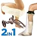 Colux Knee Walker Pad Cover + Watertight Cast and Bandage Protector | Plush, Synthetic, Faux Sheepskin Scooter Washable Cushion for Knee Roller & Adult Foot Protection in Shower (Off White)