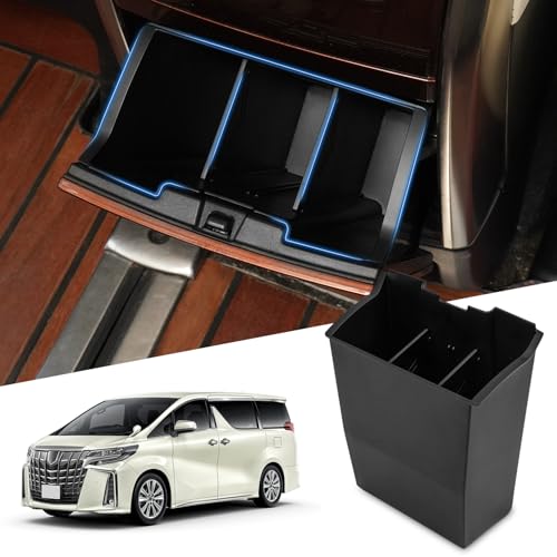 Auto Spec トヨタ アルファード ヴェルファイア 30系 に適合 2列目 収納ボックス コンソールボックス ゴミ箱 後部収納ボックストレイ センターコンソールトレイ 車内収納ボックス 3Dトレイ 小物入れ 車種専用設計 内装 パーツ 滑り止め ラバーマット付き 収納アクセサリー 装着簡単 メーカー直営 (トヨタ アルファード 30系)