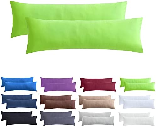 Zestaw 2 poszewek na poduszki NatureMark z dżerseju z certyfikatem öko-Tex, bawełna, jabłkowa zieleń, 40 x 145 cm (Seitenschläfer/Stillkissenbezug)