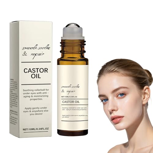 Elycura Organic Eye Castor Oil Smoothing Roller Serum For Face & Body