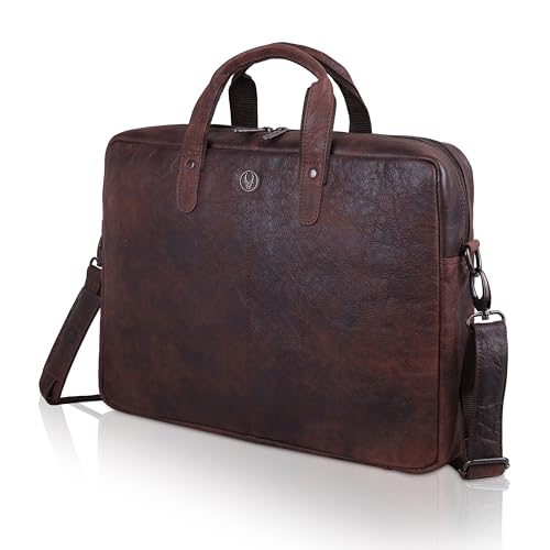 Image of WildHorn Leather Laptop Messenger Bag for Laptop /MacBook up to 15 inch| Padded Laptop Compartment |Office Bag I 365 Days Warranty