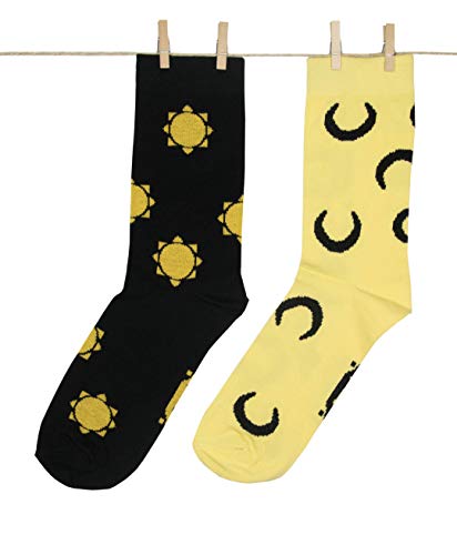 Roits Calcetines Hachi Soles Lunas - Calcetines Originales Diferentes Hombre y Mujer (41-46)