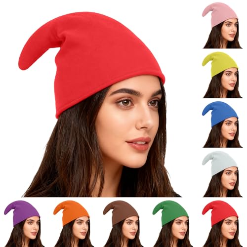 Red Gnome Hat Costume for Adult Womens Mens Christmas Cartoon Cosplay | Christmas Elf Hat Gnome Witch Hats For Xmas Holiday Carnivals Photo Prop For Adults Festive Holiday Decoration - image 1