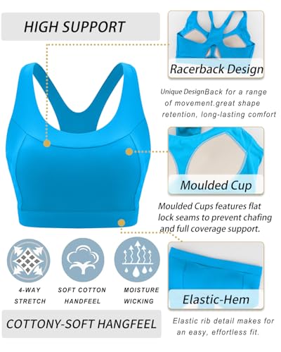 Image of RUNNING GIRL Sports Bras for Women High Support,Racerback Supportive Molded Cup Sports Bra with Sewn in Pads