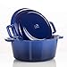 Ottia Casseruola 2 in 1 in ghisa, con padella, casseruola per induzione, smaltata, set olandese rotondo 26 cm, 5,5 l (blu)