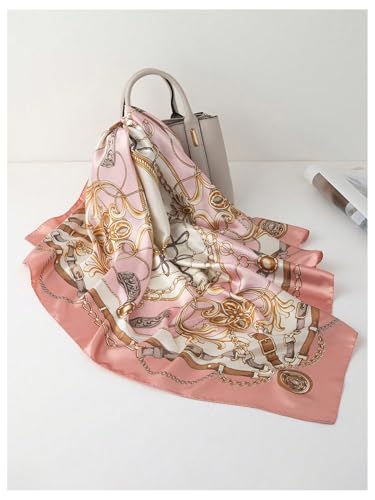 Verdusa Women's Retro Print Large Headscarf Elegant Square Scarves Hair Bandanas4