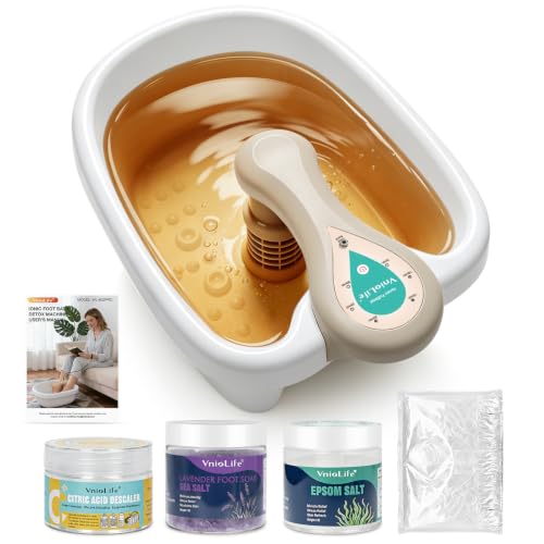 Ionic Foot Bath Detox Machine - Foot Detox Foot Bath Soak Tub with Epsom & Lavender Sea Salt, 10 Liners, Wrist Strap &1Array, Foot Spa for Home & Beauty Salon