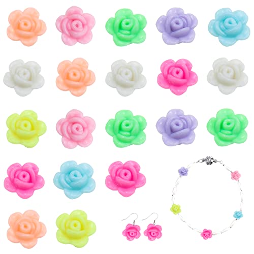 600 cuentas sueltas mixtas iridiscentes de color rosa flor pastel para hacer joyas de bricolaje Cover