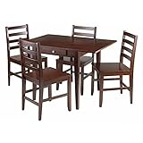 Winsome Wood Hamilton 5-Piece Drop Leaf Dining Table with 4 Ladder Back Chairs