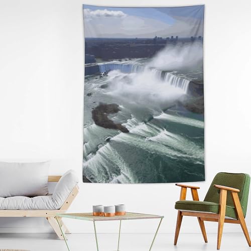 Tapisserie murale Niagara Falls grand format banniere de drapeau deco verticale - 3