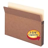 1 3/4" Accordion Expansion Pocket, Straight Tab, Ltr, Manila/Redrope, 25/Box