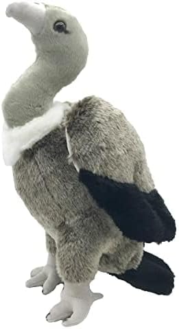 JIANEEXSQ Linda vida como buitre de peluche, juguete de simulación de buitre cineroso, regalo de cumpleaños para niños, 14 pulgadas