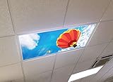 Hot Air Balloons - 2ft x 4ft Drop Ceiling Fluorescent Decorative Ceiling Light Cover Skylight Film