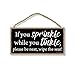 Honey Dew Gifts If You Sprinkle While You Tinkle Sign - 5 x 10 inch Hanging Funny Bathroom Signs, Wall Art, Decorative Wood Sign, Bathroom Decor