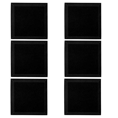 6 Stück schalldämmende Schaumstoff-Akustikplatten, professioneller Studio-Schallabsorptionsschwamm, hochdichter PU-Schaum zur Geräuschreduzierung, Aufnahmestudio und Heimkino,...