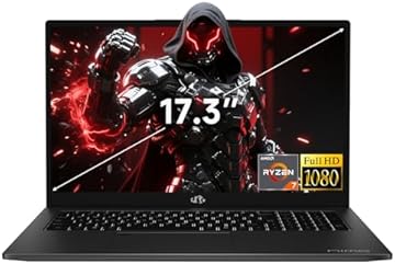 2025 Gaming-Laptop, 17.3" FHD-Laptops with AMD Ryzen 7 7735HS (Up to 4.75GHz, Beats i7-12650H), 64GB DDR5 2TB SSD Computer with Backlit KB 100W Type-C Radeon 680M Fingerprint