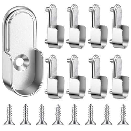 DOPENSPI Lot de 8 supports de tringle à vêtements avec 8 vis - Support pour tringle à vêtements - Support pour tube de placard de 15 cm - Support pour tube rond - Support pour vêtements