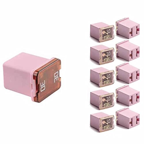 Jcase Fuse Kit Mini Jcase Fuse Assortment Low Profile 30A Fit for Ford Chevy/GM Nissan and Toyota Pickup Trucks Cars and SUVs (10 Pack)