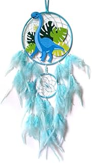 Donko Dinosaur Dream Catcher Blue Dream Catcher for Boys Girls Bedroom Accessories Handmade Feather Dreamcatcher Ornaments for Bedroom Kids Wall Hanging Blessing GIfts