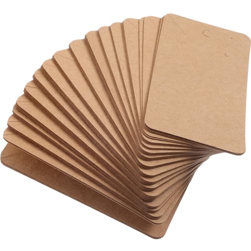 FOMIYES 100pcs Earring Cards Kraft Paper Earring Display Cards Earring Holder Cards Tags for Necklace Bracelet Earrings Hanging Cards Brown