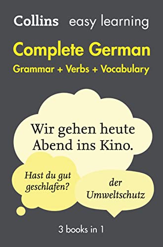  Easy Learning German Complete Grammar, Verbs and Vocabulary (3 books in 1): Trusted support for learning