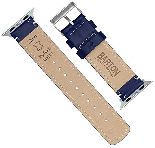 Image of BARTON WATCH BANDS - Top Grain Leather Watch Bands Compatible with Apple Watch Models - 1, 2, 3, 4, 5, 6, 7, 8, 9, 10, SE, Ultra & Ultra 2