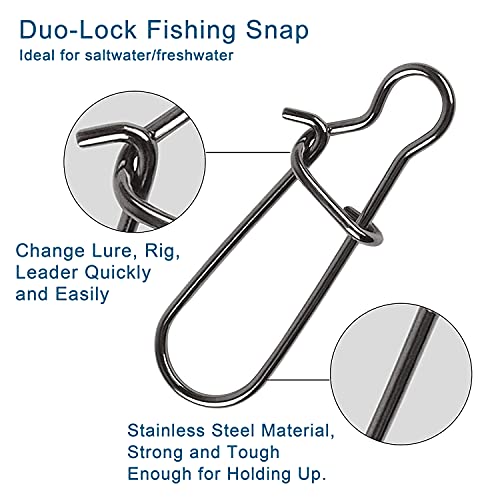 Shaddock Fishing 100 peças/caixa de alta resistência Duo Lock Snaps tamanho 2 3 4 5 6 Preto Níquel A