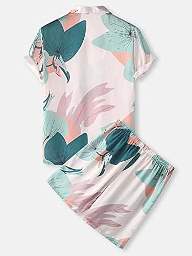 Image of Uiriuy Men's Poly Lycra Digital Printed Shirts with Pajama Shorts Night Suit Set