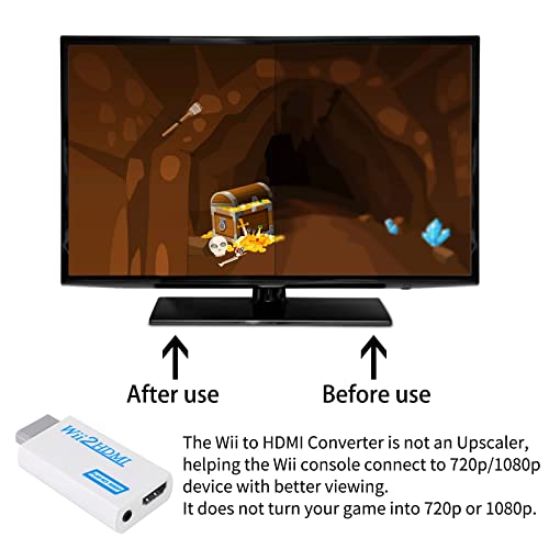 Aokin Wii To Hdmi Converter, Wii To Hdmi Adapter 1080P 720P Output Video With 3.5Mm Audio Jack, Fit For Wii Connect Hdtv, Monitor - Supports All Wii Display Modes #TOP4