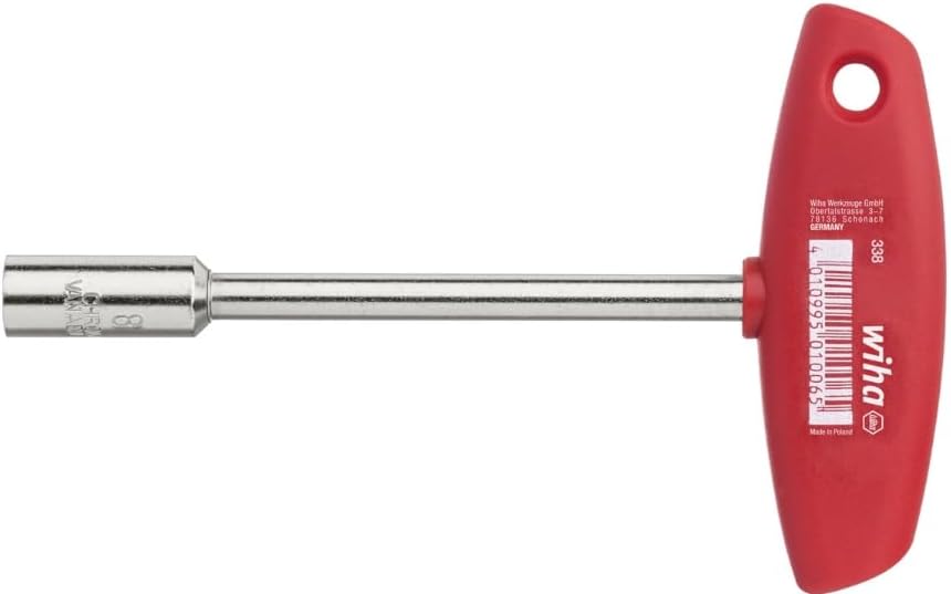 Wiha Socket Wrench with T-Handle 338 in Various Sizes, 338080