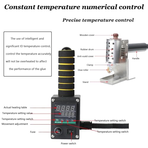 Distributore di colla adesiva a caldo, macchina per incollare tessuti e pelle, capacità 150 ml, rivestimento efficiente del rullo di colla