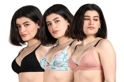Image of &Circus PureSoft True Fit Triangle Non Padded Bra for Women | Deep Neck Plunge Bra for Women | Triangle Low Coverage Bra