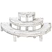 MyGift Whitewashed Wood Cupcake Stand, Semicircle Dessert Appetizer Tiered Display Riser