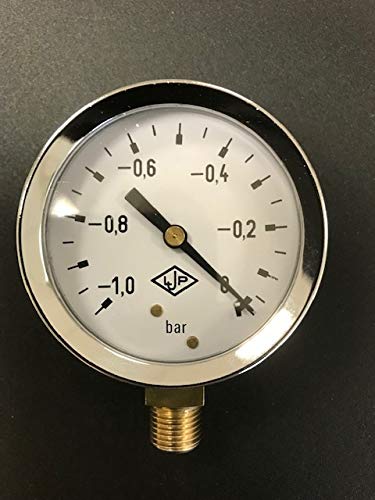 Vacuomètre industriel -1 à 0 bar de haute précision avec boîtier rigide