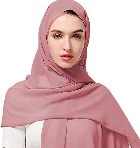 Yeieeo Chiffon Head Wraps for Women - Solid Color Fashion Bubble Chiffon Scarf Hijab - Image 4