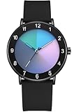 RUYEOOK Unisex Watches Fashion Creative Original Design Watch for Men and Women Unique Wristwatch Easy to Read time (R8653 Black)