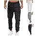 Cambkatl Men's Fashion Checkered Jogger Pants, Casual Elastic Waist Drawstring Lounge Sweatpants with Pockets