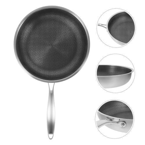 Wok tradicional de acero inoxidable con patrón de panal miniatura 4