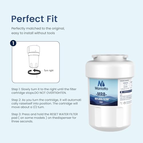 MARRIOTTO Smart Water Filters for Refrigerators NSF 42 Certified Cartridges Compatible with MWF, MWFA, MWFP, GWF, GWFA, 46-9991, HDX FMG-1, WFC1201, 1 Pack - Image 6