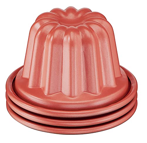 Tefal Creabake 3 moules à cannelés Orange 7,4 cm, Revêtement antiadhésif, Cuisson parfaite, Démoulage facile, Interchangeables, Empilables, Recettes créatives et savoureuses salées et sucrées J3059004